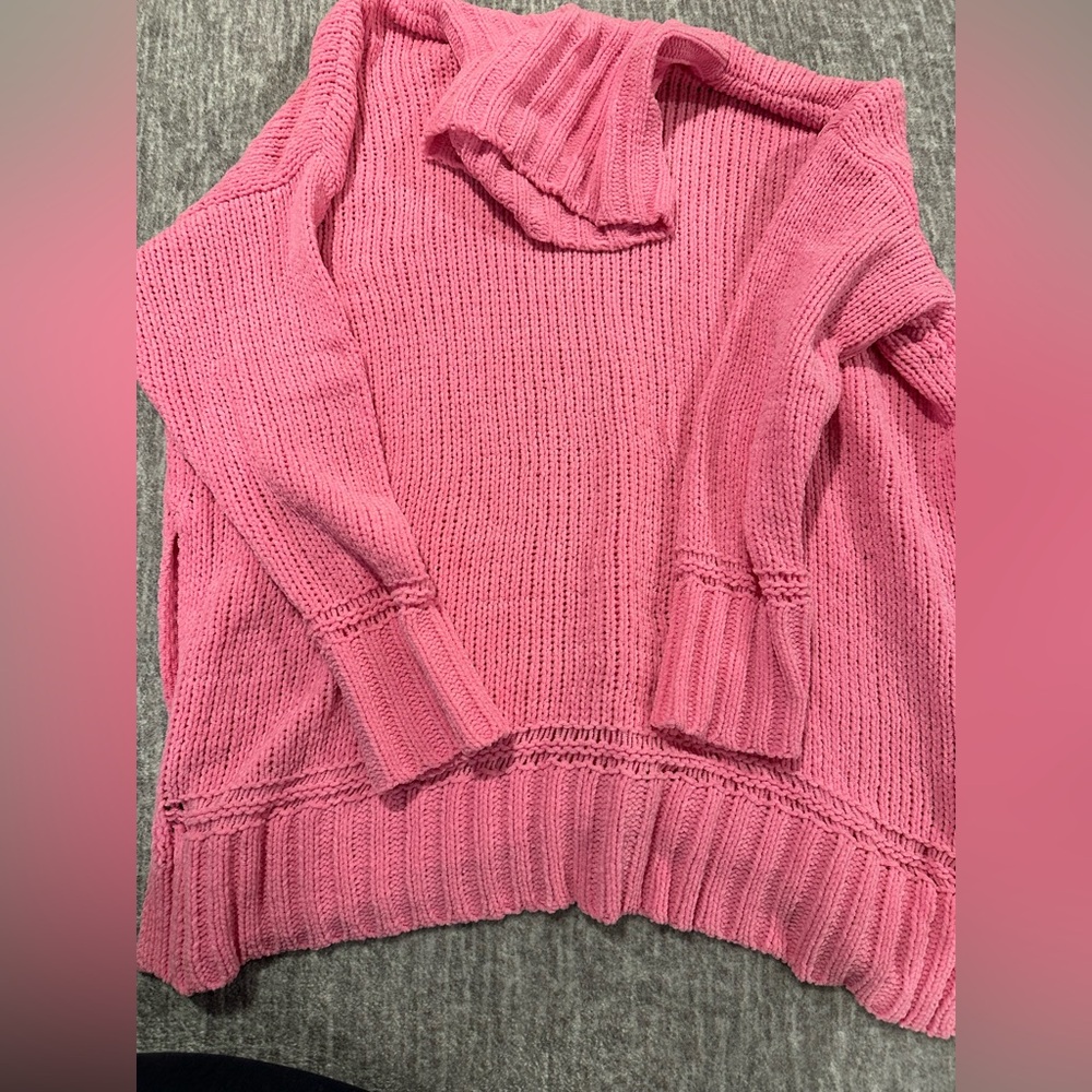 Aerie Pink Cowl Neck Sweater